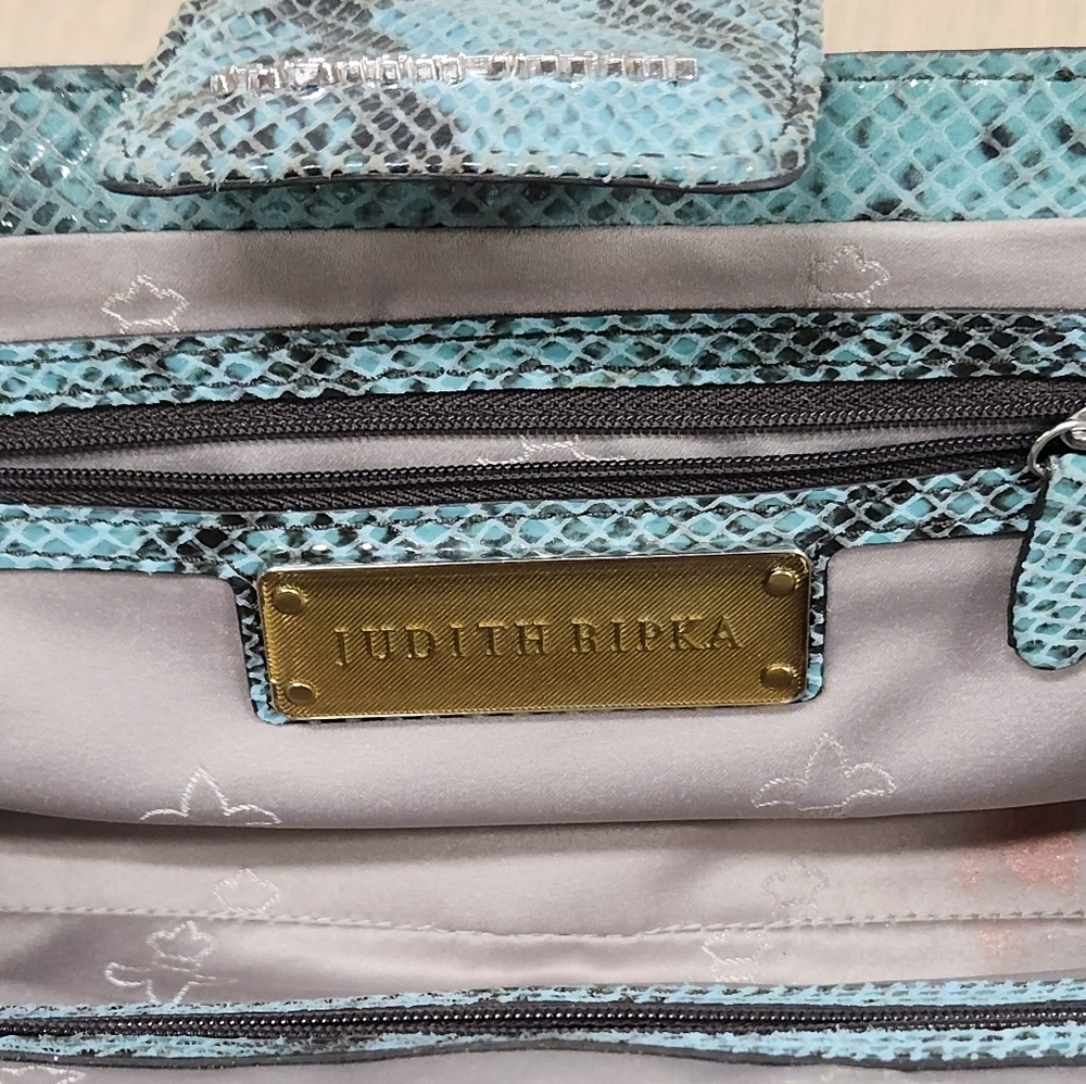JUDITH RIPKA Snakeskin Python Embossed Leather Shoulder Bag - Picture 11 of 15